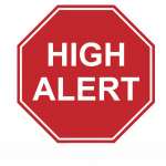 "High Alert" 3.625"W x 3"H