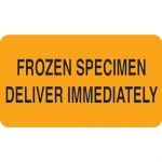 "Frozen Specimen Deliver Immediately" Label Orange