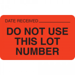"Do Not Use This Lot Number" Labels 2.5"W x 1.5"H