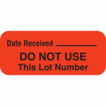 "Do Not Use This Lot Number" Labels 1.5"W x 0.625"H