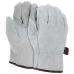 Work Gloves, Leather, Pearl Grey, Large, Pack