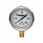 0-60 PSI No-Lead Stainless Case Pressure Gauge