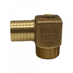 1-1/4" Red Brass Ground Source Elbow, 1/4" Tapping