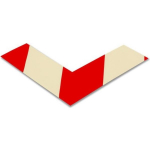2" Wide White Floor Tape Angle wth Red Chevrons
