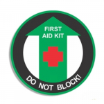 "First Aid Kit Do Not Block" Floor Sign, 24"