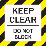 "Keep Clear Do Not Block" Square Floor Sign, 16"