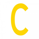 C Letter Floor Marker Adhesive, 4.5 x 10"