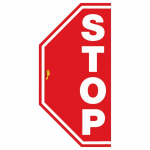 "Stop" Half Hexagon, Floor Sign, 12"