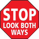 "Stop Look Both Ways" Floor Sign, 12"
