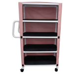 4-Shelf Utility, Linen Cart with Area Shelf