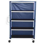 4-Shelf Linen Cart with Cover, 4" Casters