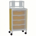 Yellow Isolation Cart with 4 Drawers