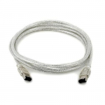 FireWire DV Cable, 6-Pin "Alpha", 6ft, Clear