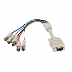 VGA HD15 Male to 5x BNC Female Adapter Cable, 1ft