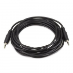 Stereo Plug/Plug M/M Cable, 12ft, Black