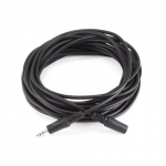 Stereo Plug/Jack M/F Cable, 25ft, Black
