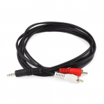 Stereo Plug/2 RCA Plug Cable, 6ft, Black