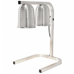 2-Bulb Commercial Portable Heat Lamp Silver 2 x 250W