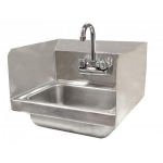 Wall Mounted Hand Sink with Faucet and Side Splashes