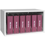 Cubbie File Storage Rack, 6 Capacity, Light Grey