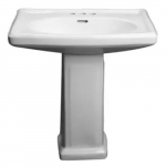 Pedestal Vessel Sink with 8" Centerset Faucet Hole