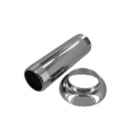 Nipple with Flange, Chrome, 1-1/2" x 1-1/2" x 6"