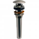 Clic-Clac Lavatory Drain and Overflow, Brushed Nickel