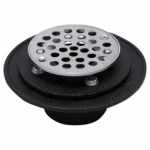 Inside Caulk Cast Iron Chrome Shower Drain, 2"