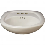 Lisbon Valley Pedestal Bathroom Sink, Biscuit