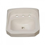 Wall Mount Basin, 20-5/8" x 18-1/2", 3 Hole, White