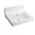 Wall Mount Bathroom Sink, Rectangular, White, 1 Holes