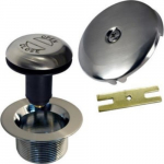 Brass Toe-Tap Drain, PVD Brushed Nickel, No Trim Only