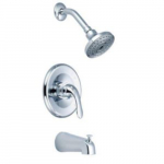 Alvord Handle Bathtub, Shower Faucet, Brushed Nickel
