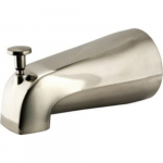 Diverter Tub Spout, Brushed Nickel, Tub Spout, 1/2"