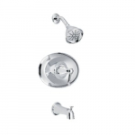 Handle Bathtub and Shower Faucet, Polished Chrome