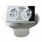 Plastic Chrome Shower Drain, Non-Membrane, 2"