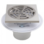 Plastic Brushed Nickel Shower Drain, PVC, 2"