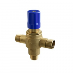 1/2" NPS Mixing Valve, Rough Brass, 0.5 gpm, 200 psi