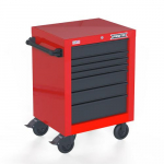 Single Bank Roller Cabinet, Red/Gray, 27"