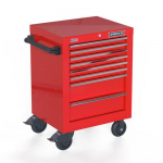 Single Bank Roller Cabinet, Red, 27" 8-Drawer