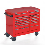 Double Bank Roller Cabinet, Red, 42" 14-Drawer