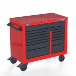Double Bank Roller Cabinet, Red/Gray