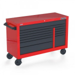 Bank Roller Cabinet, Red/Gray, 55"