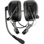Helmet Mount Dual Earmuff Headset Flat Black Finish