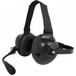 Dual Earmuff Headset Racing Style Flat Black