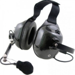 Dual Earmuff Headset Racing Style Carbon Fiber