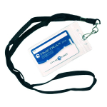 Time Trax Vinyl Badge Holders with Lanyard