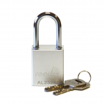 1-1/2" Safety Padlock, 3" Shackle, Silver