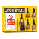 4 Brass Padlock Lockout Station