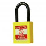 1-1/2" Safety Padlock, 1-1/2" Shackle, Yellow